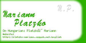 mariann platzko business card